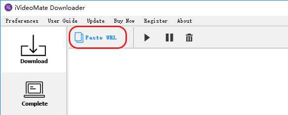 Go back to iVideoMate Video downloader and Click the 'Paste URL' button