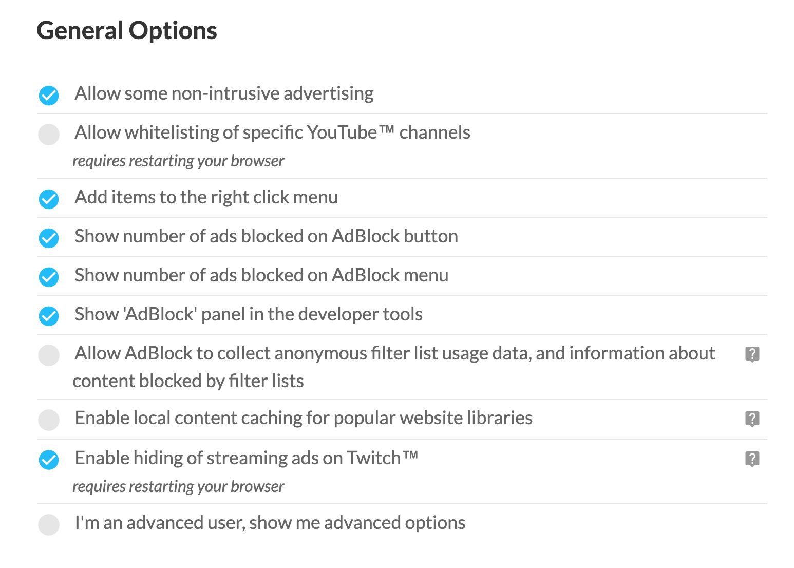 AdBlock Options