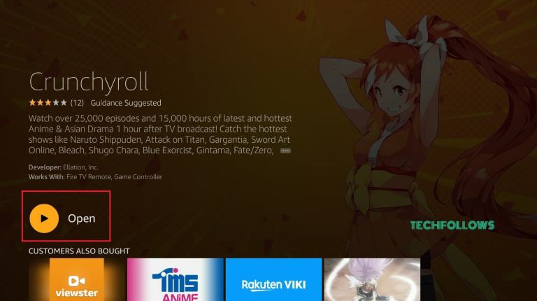 how to watch crunchyroll on TV device (for example: firestick, XBOX, PS4, chromecast,Roku, XBMC..) - launch the Crunchyroll App