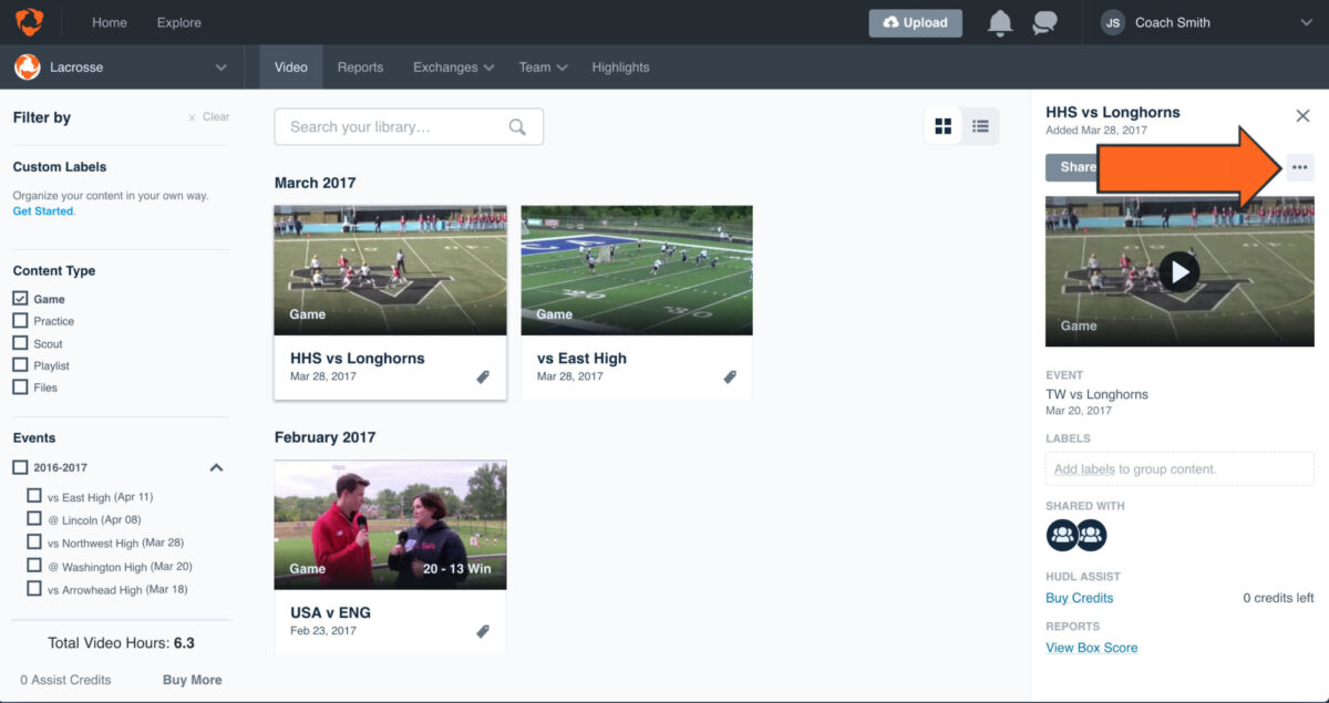 how to download hudl highlights -click its action menu and select Details.