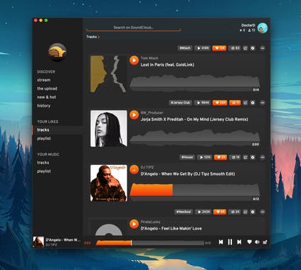 DaftCloud is a free and wonderful designed SoundCloud App