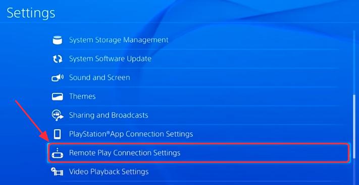 Remote Play Connection Settings