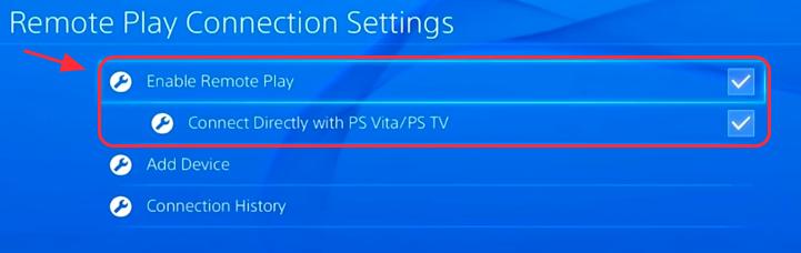 Check the box next to Enable Remote Play.