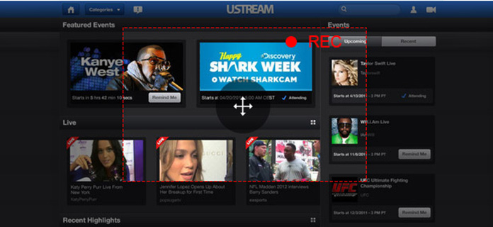 How to record Ustream™ Streaming Movies & Series - aiseesoft Screen Recorder 2