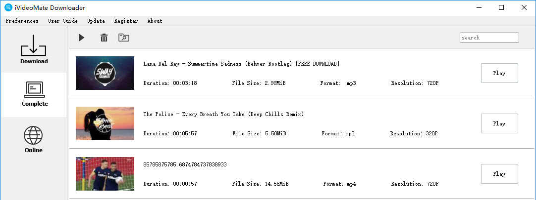 click 'Complete' to find shemalez video you downloaded