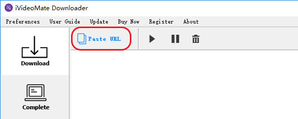 Go back to ibradome Video downloader and Click the 'Paste URL' button