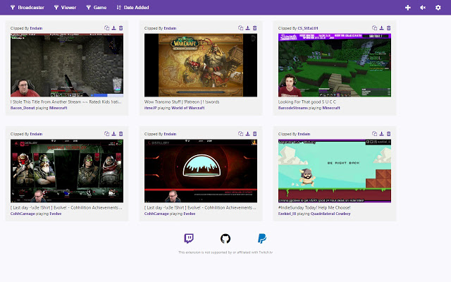 Twitch Clip Manager Chrome